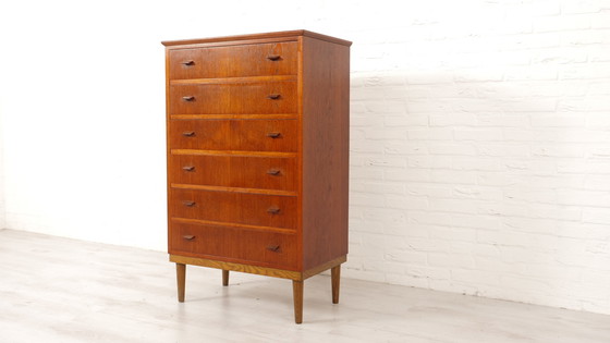 Image 1 of  Commode Danish Design Teck 6 Tiroirs 113 Cm