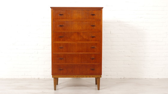 Image 1 of  Commode Danish Design Teck 6 Tiroirs 113 Cm