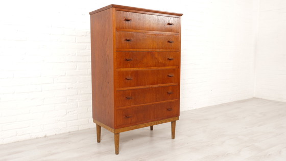 Image 1 of  Commode Danish Design Teck 6 Tiroirs 113 Cm