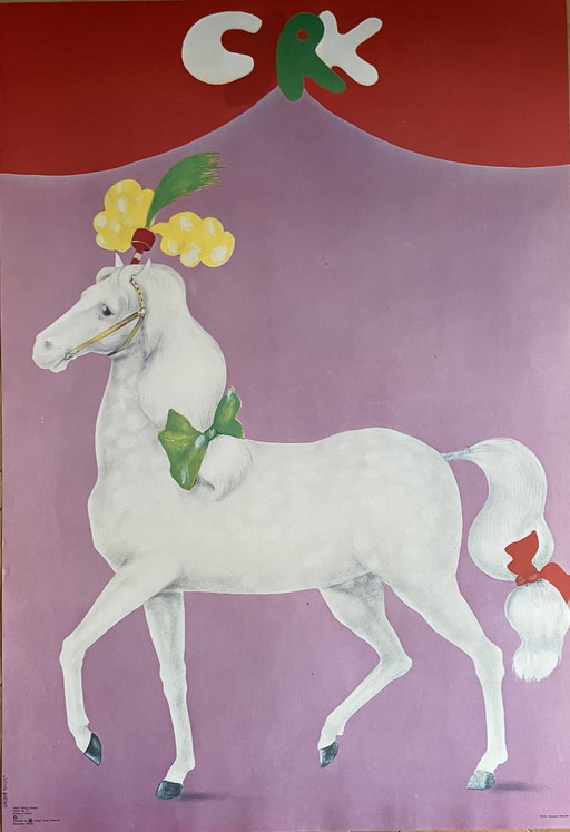 Maciej Urbaniec (1925-2004), Circus Horse, 1978, Poster No 27, Orginal Vintage Poster