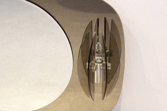 Image 1 of Veca Miroir en verre italien bicolore avec appliques en verre