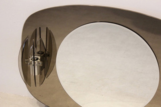 Image 1 of Veca Miroir en verre italien bicolore avec appliques en verre