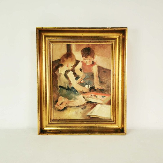Image 1 of Vintage oil painting by Carl Gustav Ludvig Jacobsen, Denmark