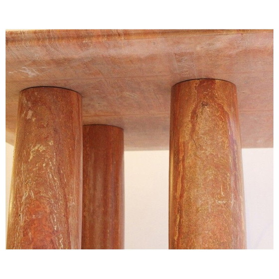 Image 1 of Vintage table Il collonato in red travertine by Mario Bellini