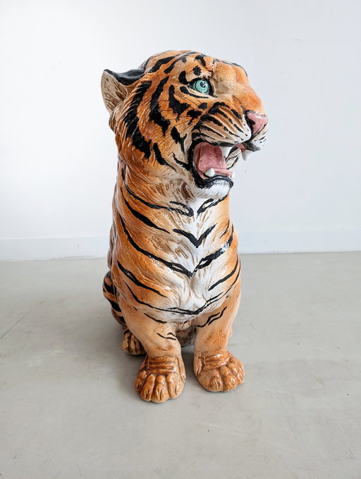 Italian Ceramic Tiger Cub 1970s 