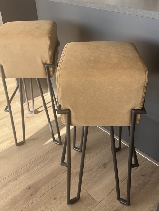 Leather Barstools Bokk by Puik 75 cm