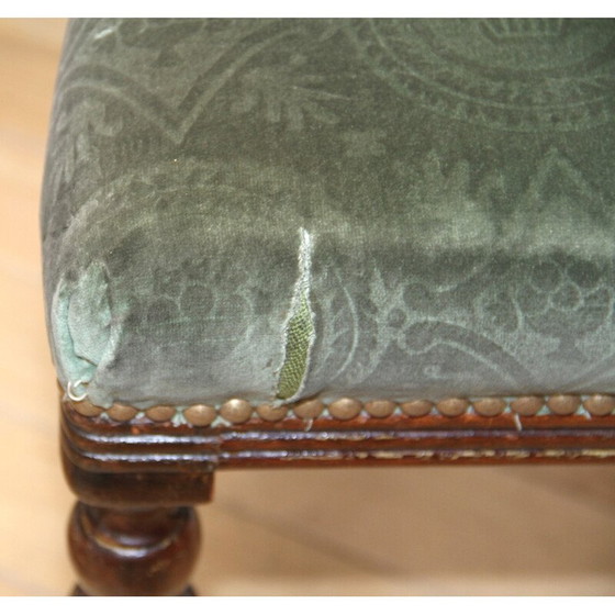 Image 1 of Set of 3 vintage wood and velvet chairs