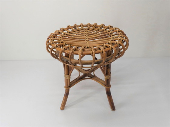 Image 1 of Pouf in rattan 1960