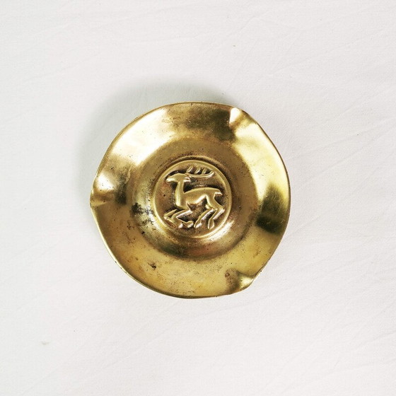 Image 1 of Vintage brass ashtray, Denmark 1950s