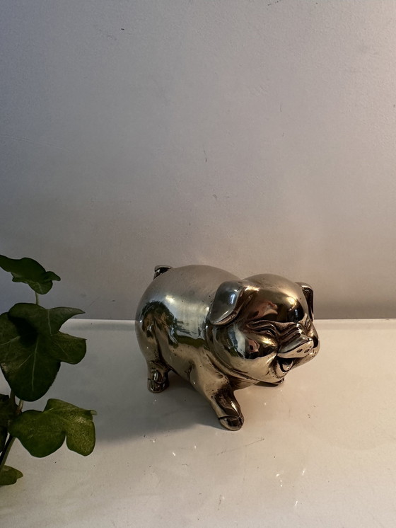 Image 1 of Statuetta vintage in ottone raffigurante un maiale 