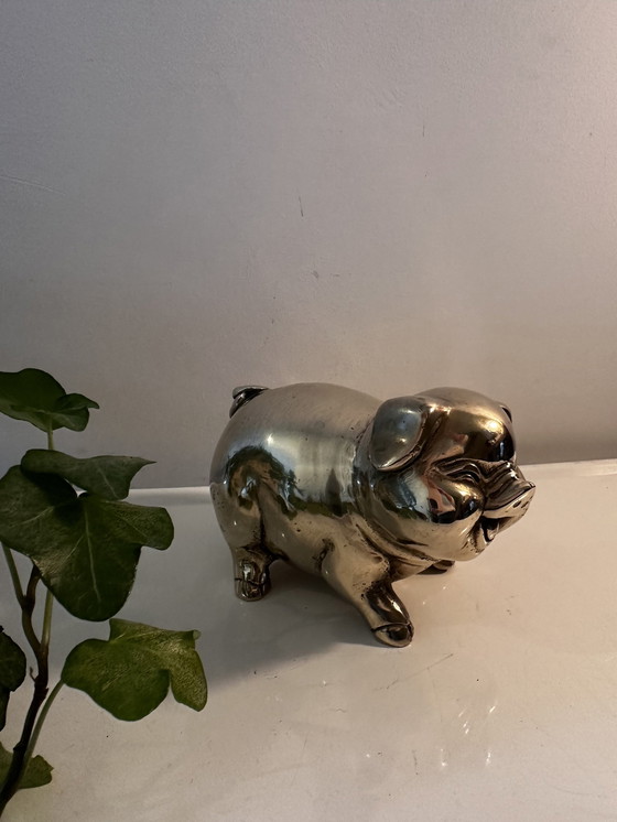 Image 1 of Statuetta vintage in ottone raffigurante un maiale 