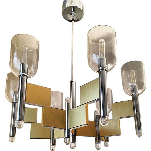 Vintage chandelier by Gaetano Sciolari, 1970s