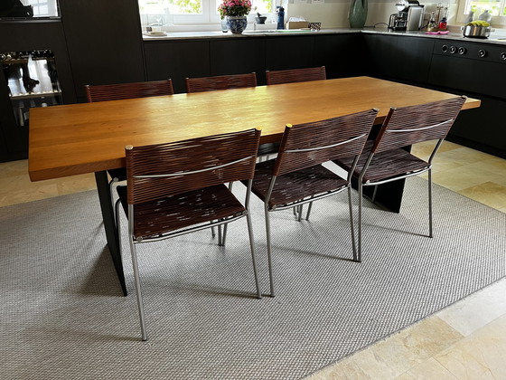 Image 1 of table van Rossum + 6x chaise Bonancina