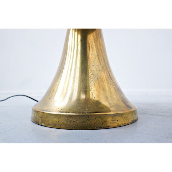 Image 1 of Pair of vintage brass and bamboo table lamps, Italy