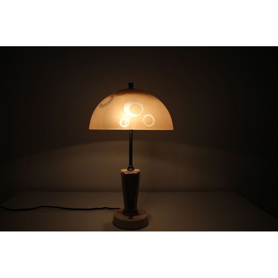Image 1 of Vintage metal and glass table lamp by Kámen, Czechoslovakia 1950