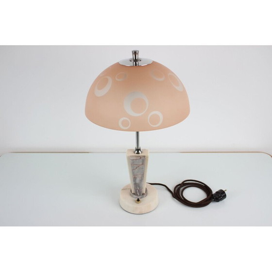 Image 1 of Vintage metal and glass table lamp by Kámen, Czechoslovakia 1950