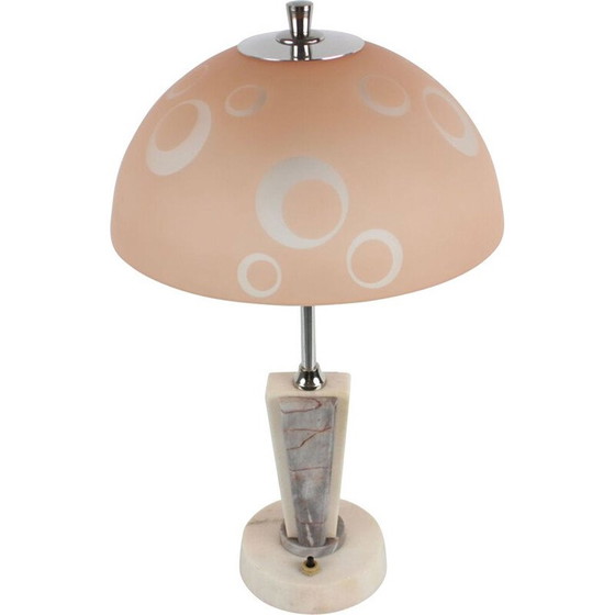 Image 1 of Vintage metal and glass table lamp by Kámen, Czechoslovakia 1950