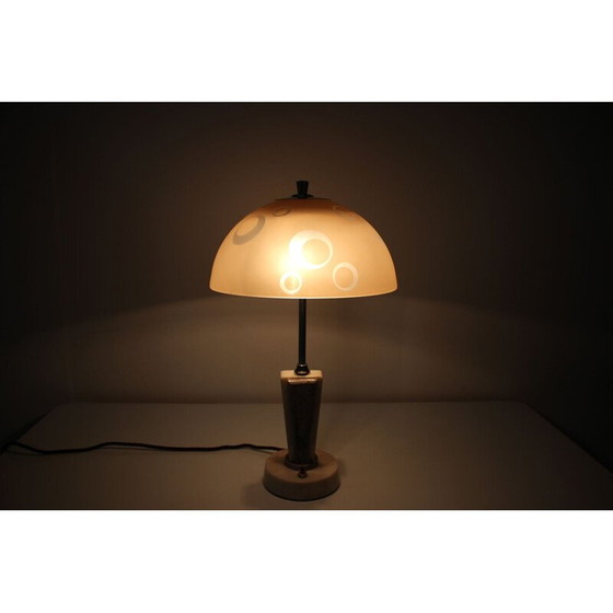 Image 1 of Vintage metal and glass table lamp by Kámen, Czechoslovakia 1950
