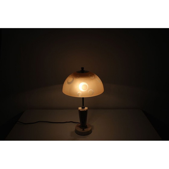 Image 1 of Vintage metal and glass table lamp by Kámen, Czechoslovakia 1950