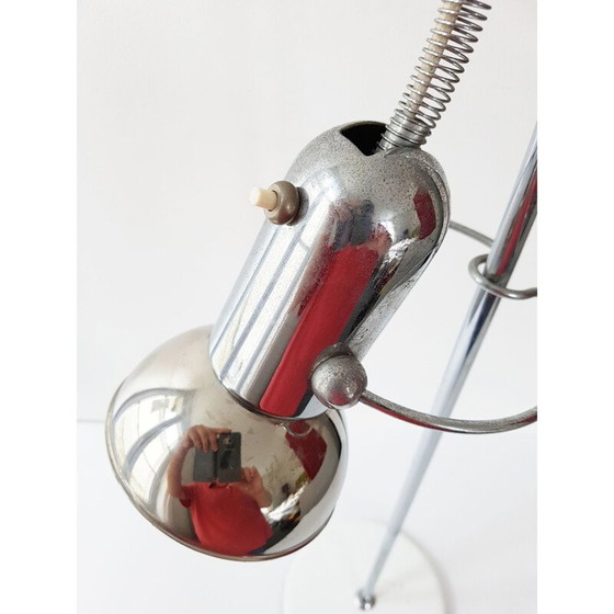 Image 1 of Vintage architect lamp in silver plated steel, 1970