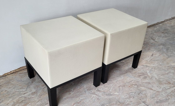 Image 1 of 2X Primary Poufs Quinze & Milan Designers