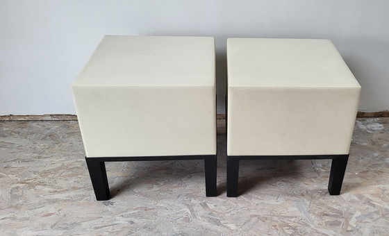 Image 1 of 2X Primary Poufs Quinze & Milan Designers