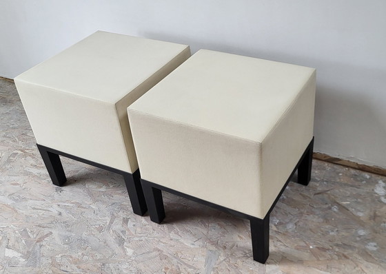 Image 1 of 2X Primary Poufs Quinze & Milan Designers