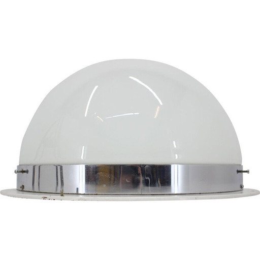 Vintage chrome-plated ceiling lamp Bauhaus, Czechoslovakia 1940