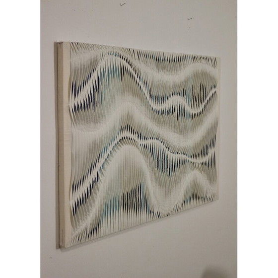 Image 1 of Vintage textured painting with relief effect