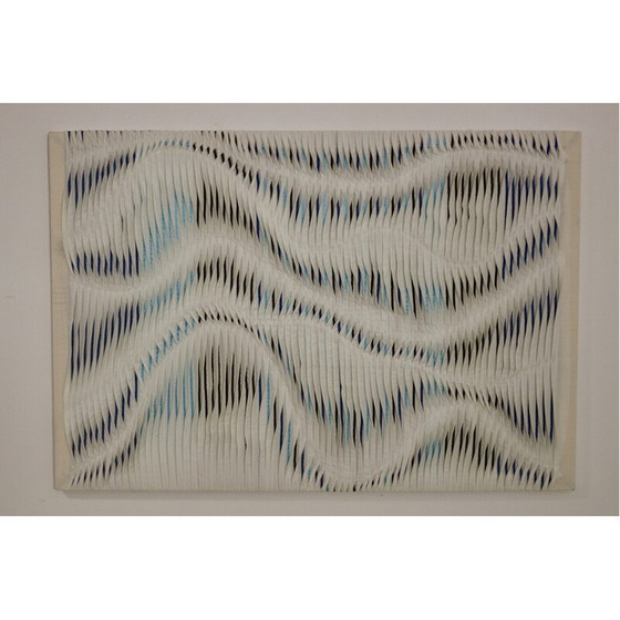 Image 1 of Vintage textured painting with relief effect