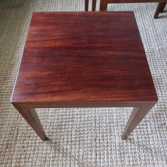 Image 1 of Set of 3 vintage rosewood side tables by Séverin Hansen for Haslev Møbelsnedkeri, Denmark 1965