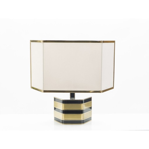 Vintage italian black lamp  by Rega in brass 1970