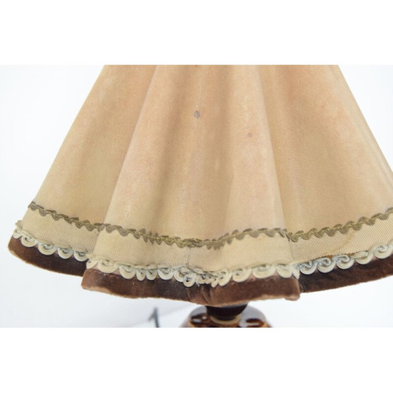 Image 1 of Lampada da tavolo vintage in ceramica e tessuto, Repubblica Ceca, anni '30