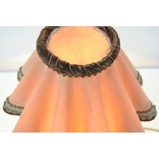 Image 1 of Lampada da tavolo vintage in ceramica e tessuto, Repubblica Ceca, anni '30