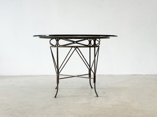 1970's French cast iron outdoor dining table