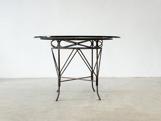 Image 1 of 1970's French cast iron outdoor dining table