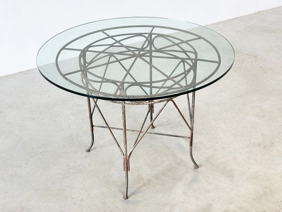 Image 1 of 1970's French cast iron outdoor dining table