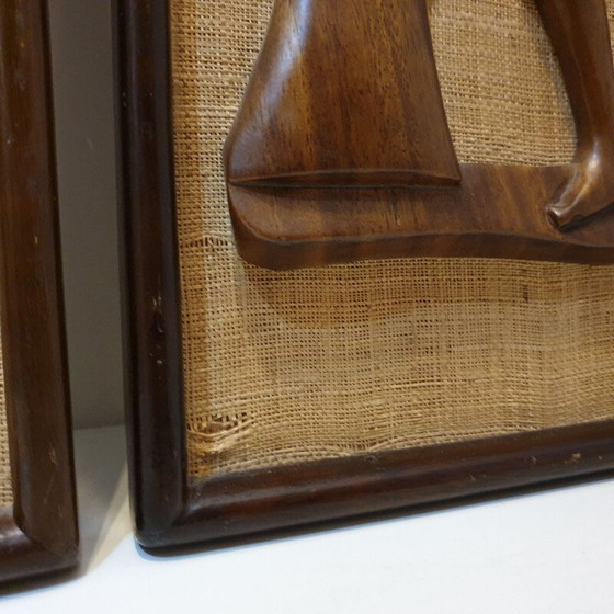 Image 1 of Pair of vintage teak photos from the Far East