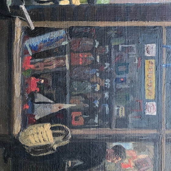 Image 1 of Vintage oil on board "Toys, sweets, stationary" by Stephen Bone