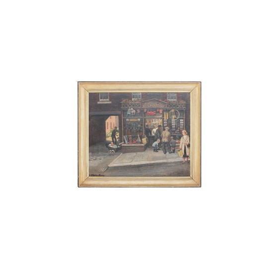 Image 1 of Vintage oil on board "Toys, sweets, stationary" by Stephen Bone