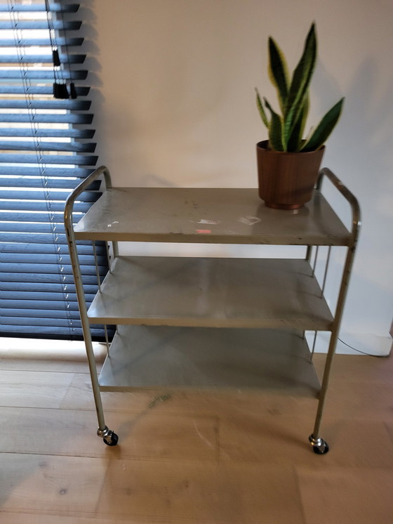 Image 1 of Metal Trolley Or Serving Cart Industrial, Tubax Nv, 1960s, Belgian