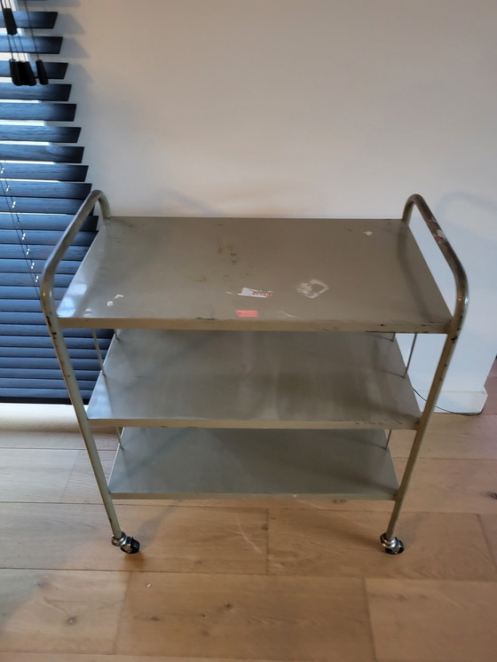 Image 1 of Metal Trolley Or Serving Cart Industrial, Tubax Nv, 1960s, Belgian