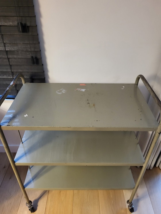 Image 1 of Metal Trolley Or Serving Cart Industrial, Tubax Nv, 1960s, Belgian