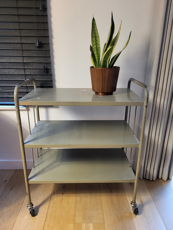 Image 1 of Metal Trolley Or Serving Cart Industrial, Tubax Nv, 1960s, Belgian