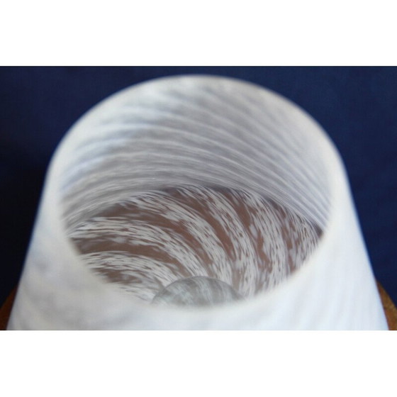 Image 1 of Vintage Bianca Swirl Murano Mushroom Lamp by Murano Vetri Italy 1970s