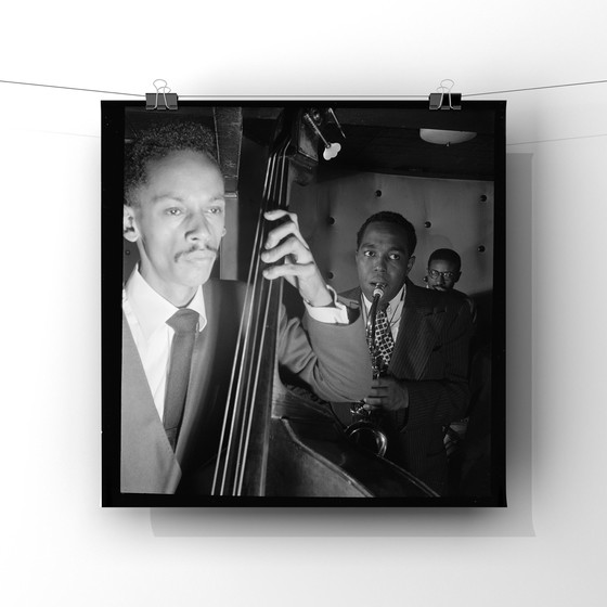 Image 1 of Portrait of Charlie Parker, Tommy Potter, and Max Roach - Three Deuces, New York, 1947