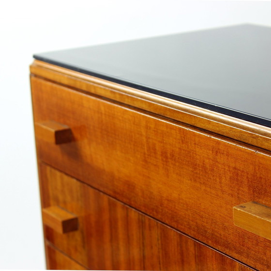 Image 1 of Midcentury Bedside Tables With Black Glass Top, Novy Domov, Czechoslovakia 1960S