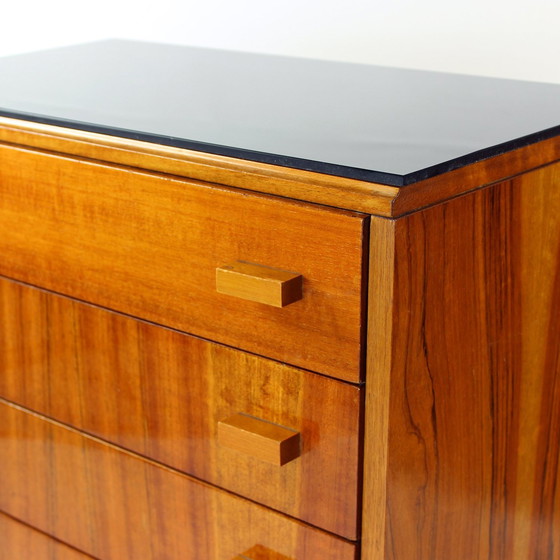 Image 1 of Midcentury Bedside Tables With Black Glass Top, Novy Domov, Czechoslovakia 1960S