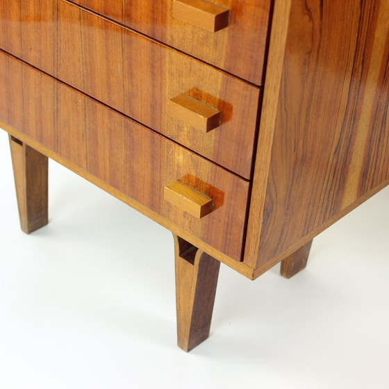 Image 1 of Midcentury Bedside Tables With Black Glass Top, Novy Domov, Czechoslovakia 1960S