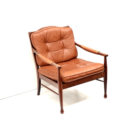 Image 1 of Fauteuil vintage en cuir d'Ulferts Suède fabriqué dans les années 1970